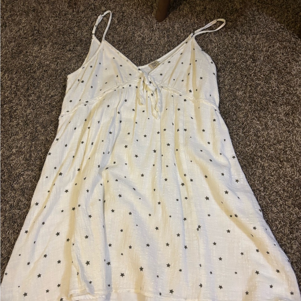 True Craft Cream Dress with Black Star Pattern